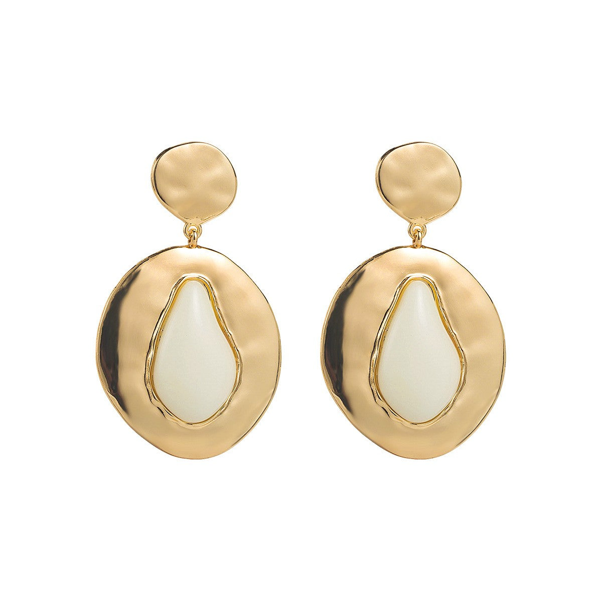 Classy Gold Teardrop Geometric Dangle Earrings