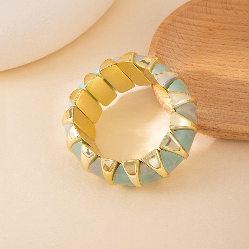 Classy Geometric Acrylic Stretch Bracelet