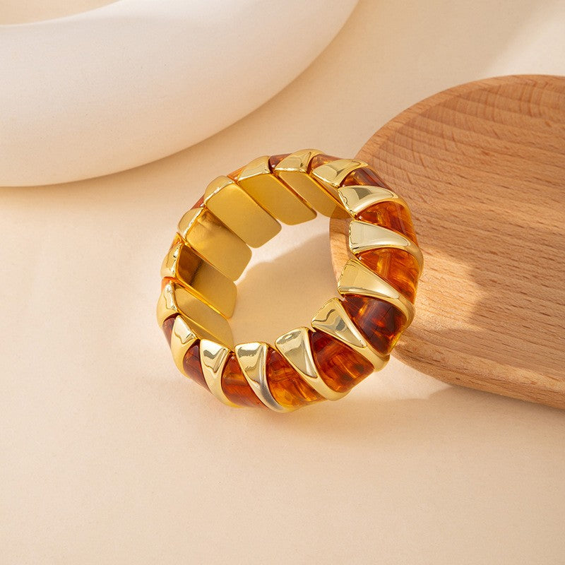 Classy Geometric Acrylic Stretch Bracelet