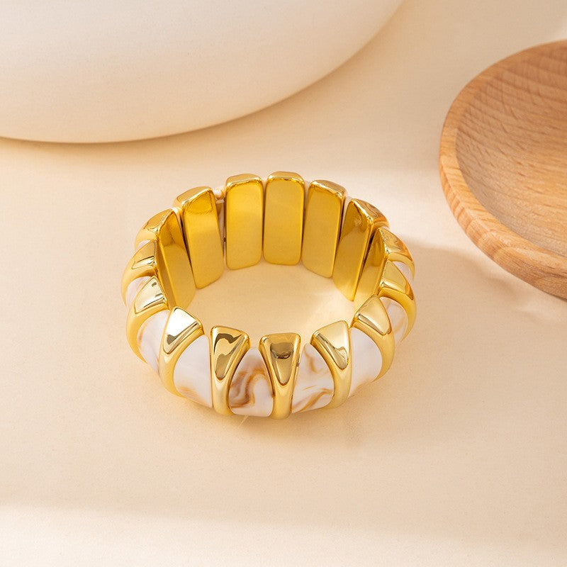 Classy Geometric Acrylic Stretch Bracelet