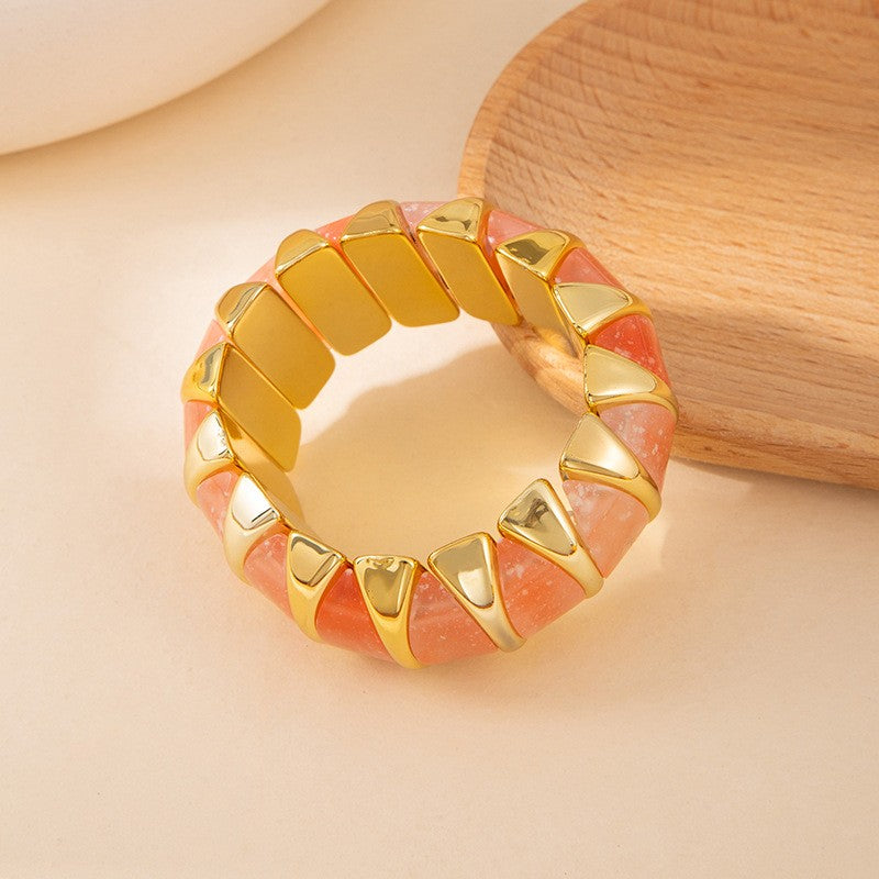 Classy Geometric Acrylic Stretch Bracelet