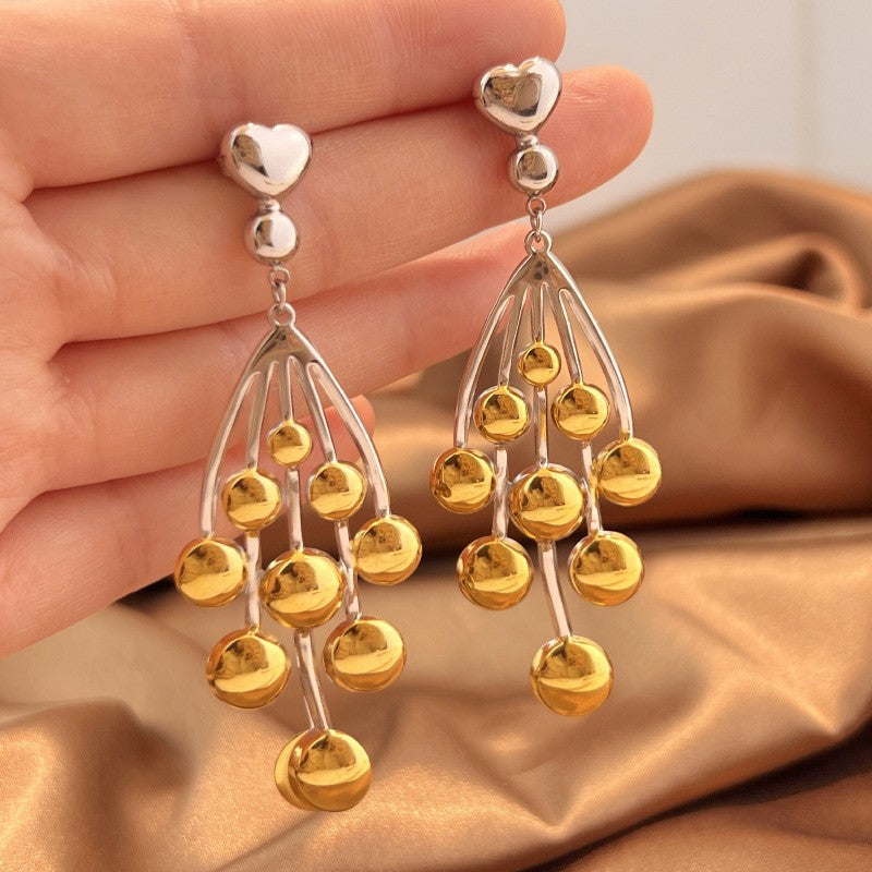 Vintage Textured Pearl & Heart Earring Set