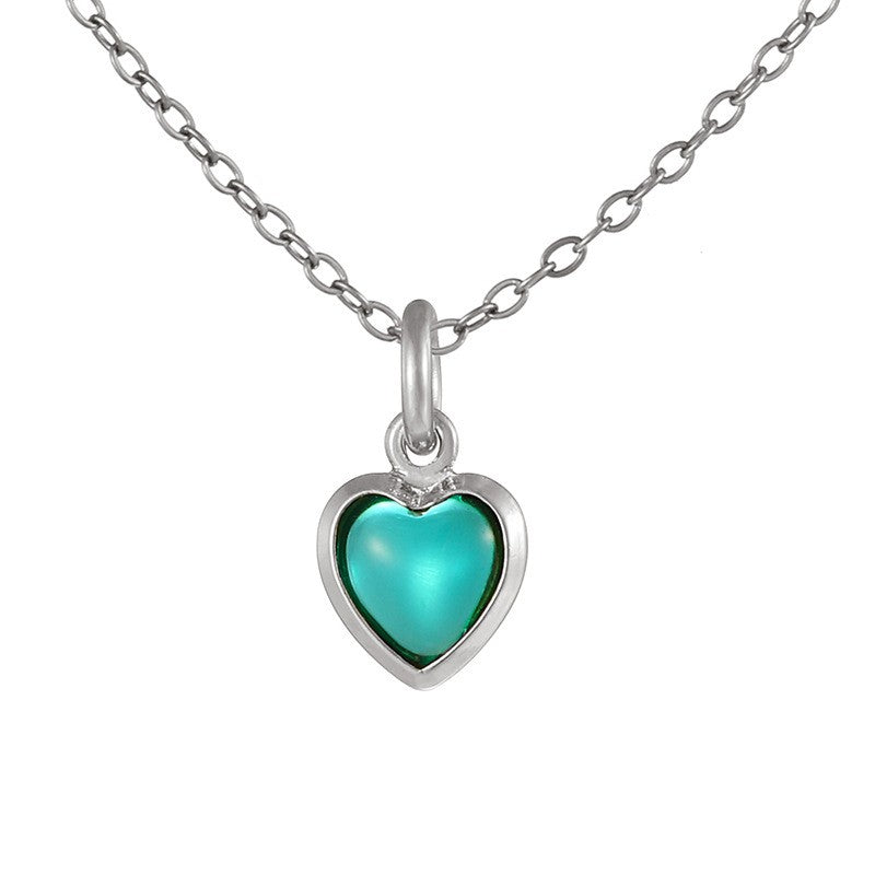 Dainty Rainbow Heart Choker Necklace