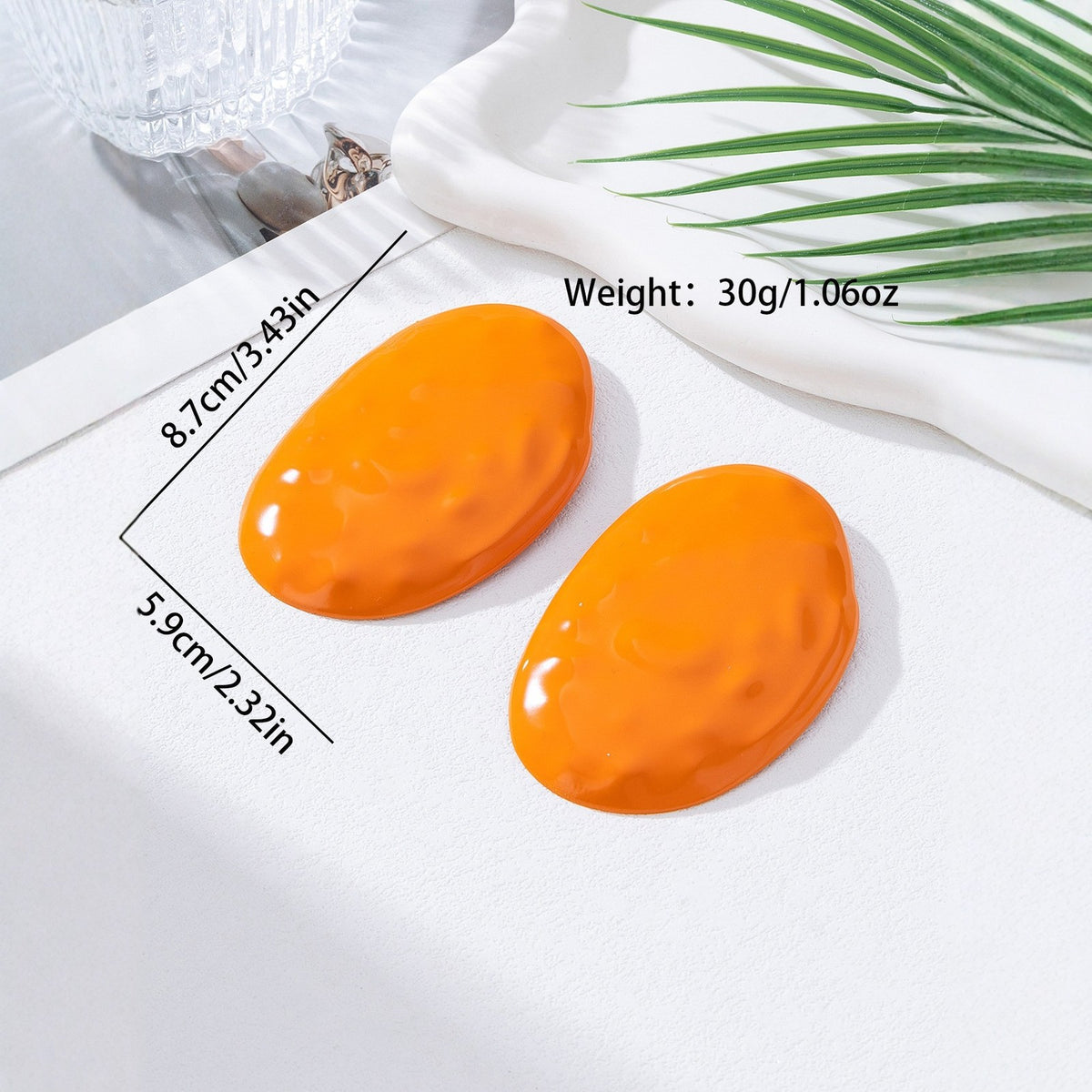 Classy Glossy Oval Statement Earrings