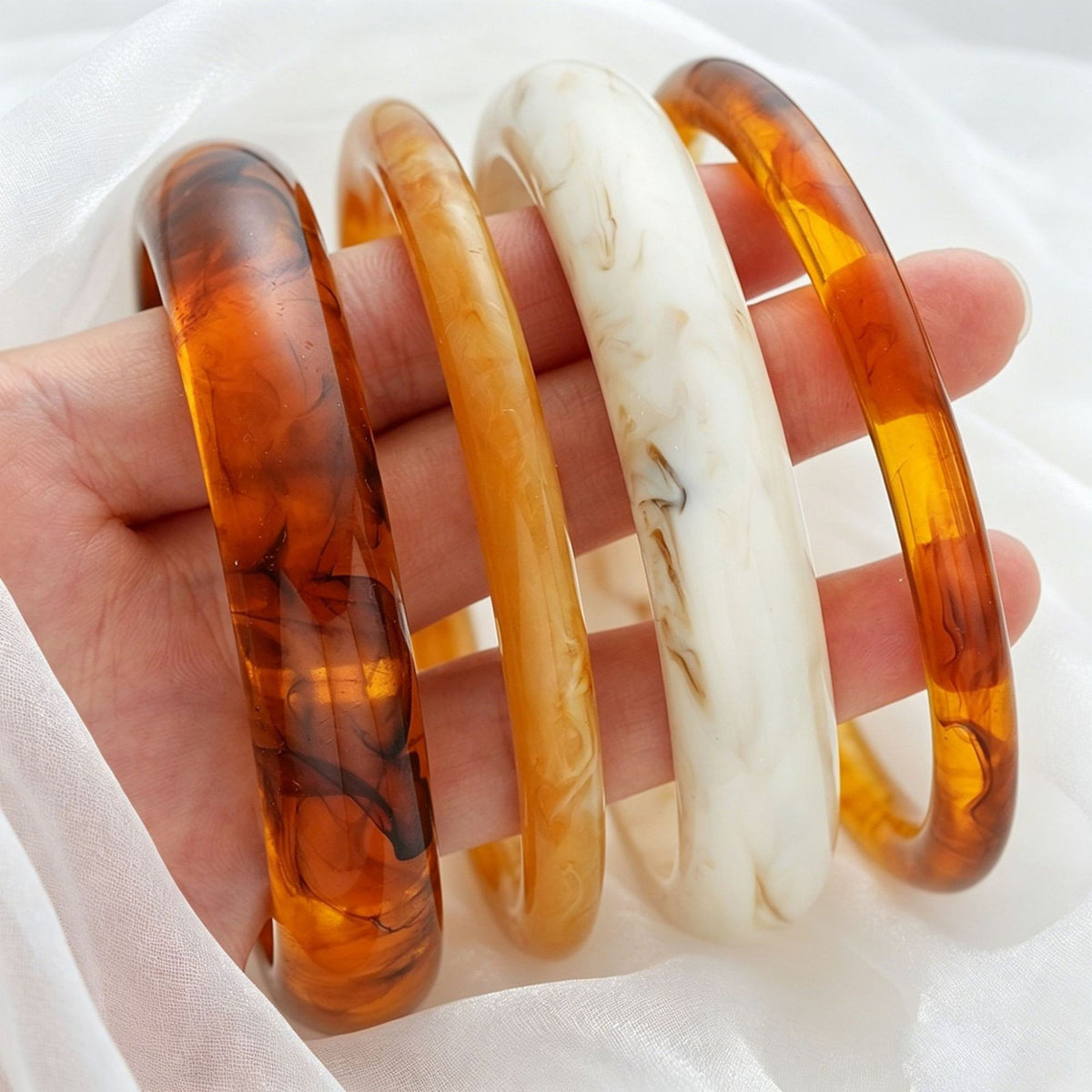 Classy Marbled Acrylic Bangle Set