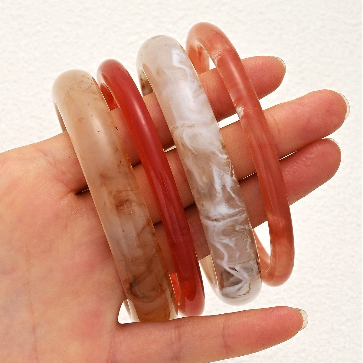 Classy Marbled Acrylic Bangle Set