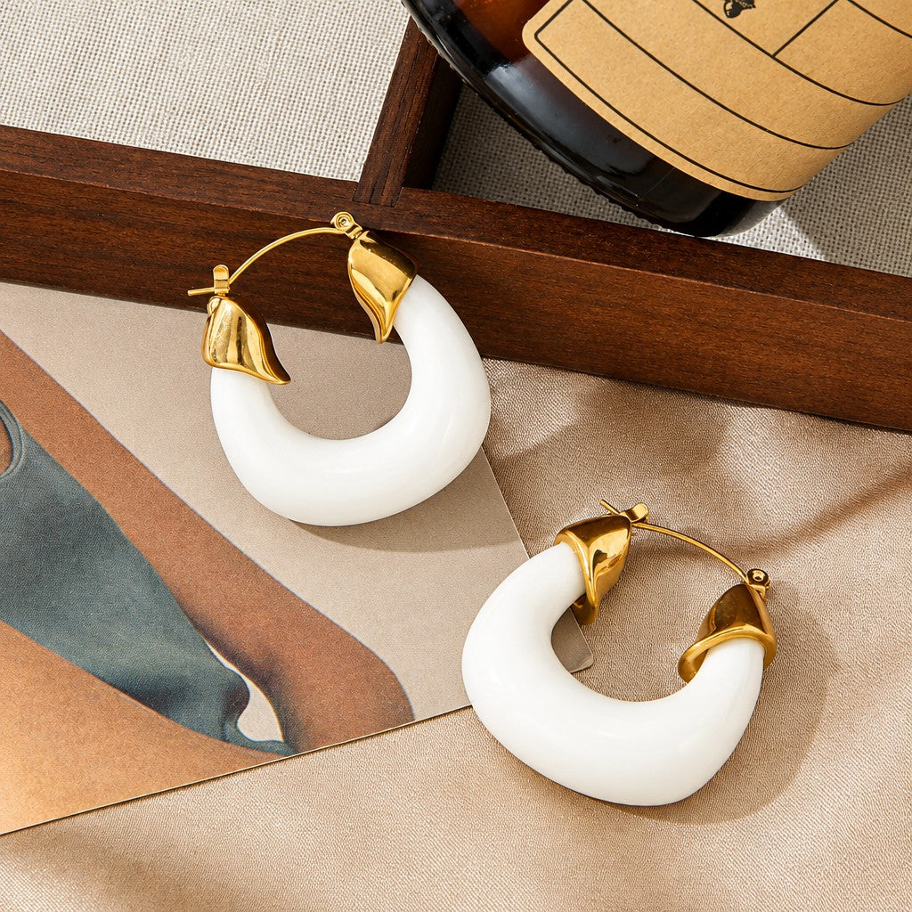 Classy Geometric Acrylic Hoop Earrings