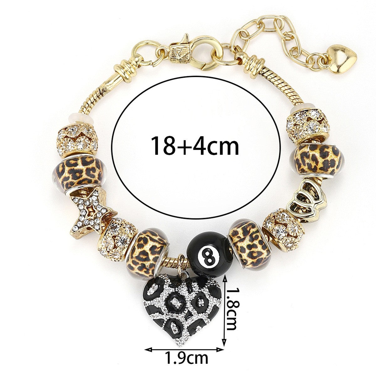 Classy Themed Snake Chain Charm Bracelet
