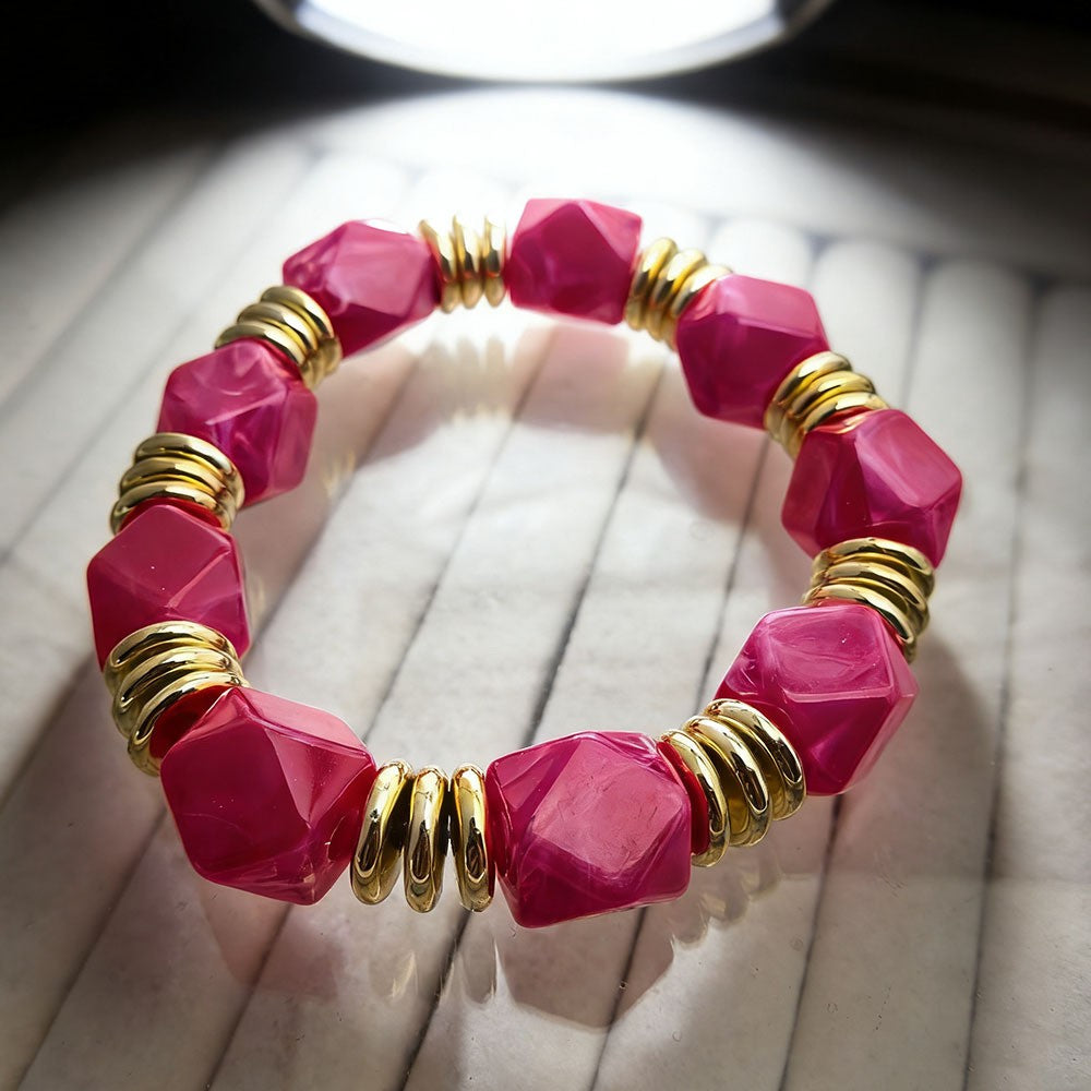 Boho Geometric Acrylic Stretch Bracelet