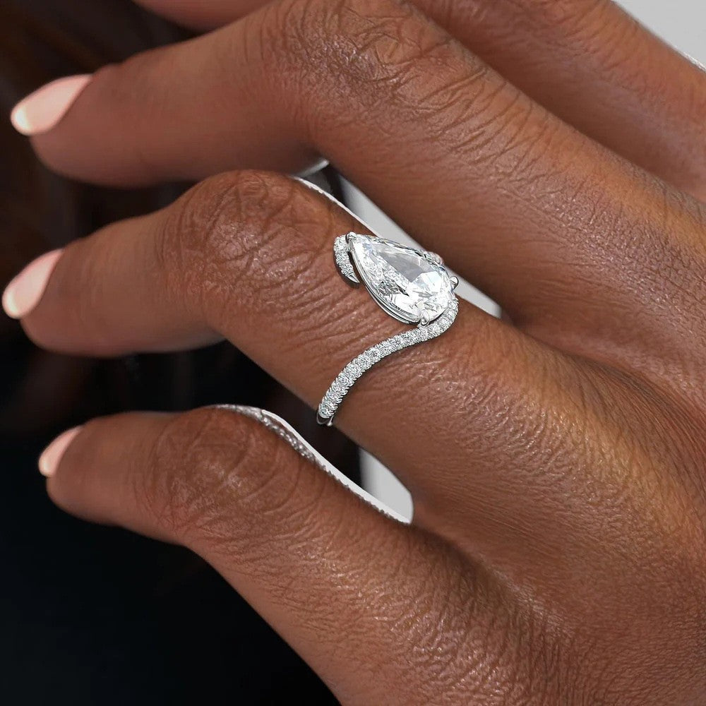 Classy Teardrop Cubic Zirconia Ring