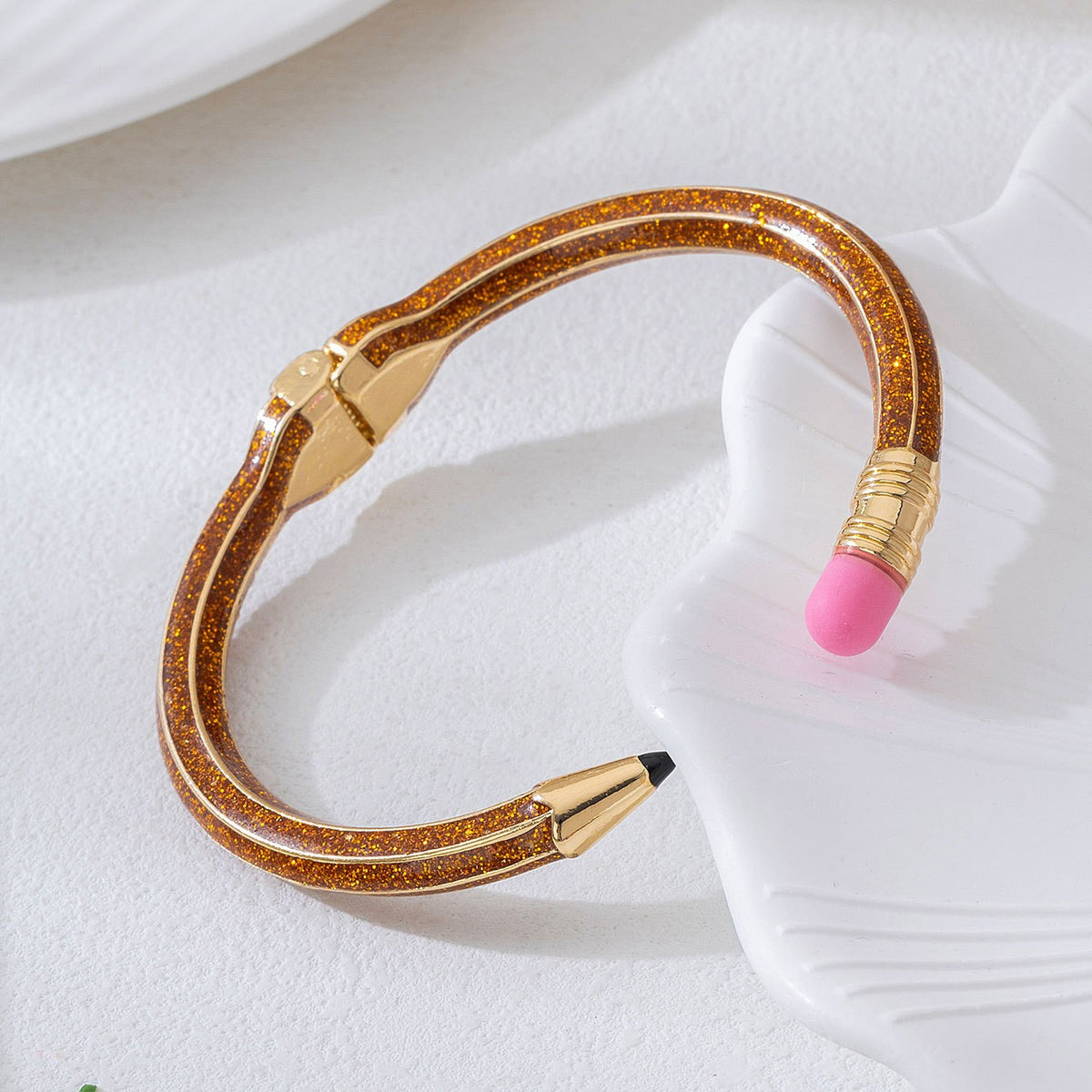 Classy Pencil Motif Open Cuff Bracelet