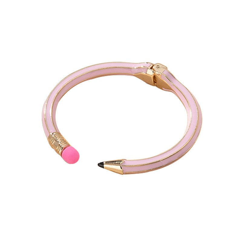 Classy Pencil Motif Open Cuff Bracelet