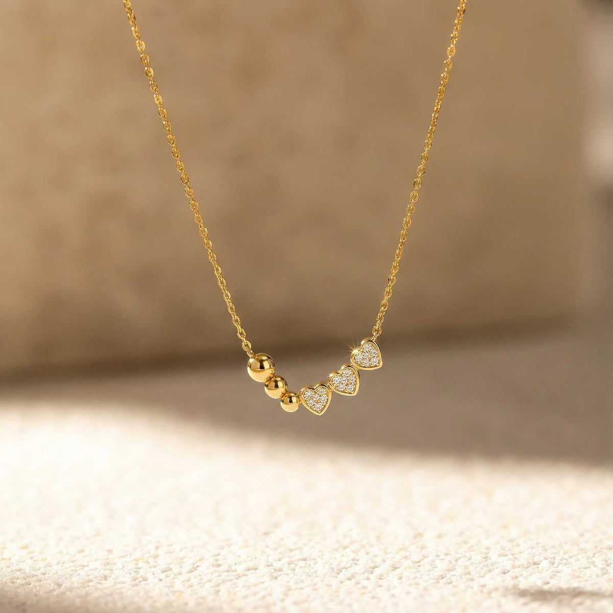 Dainty Layered Heart Y-Necklace