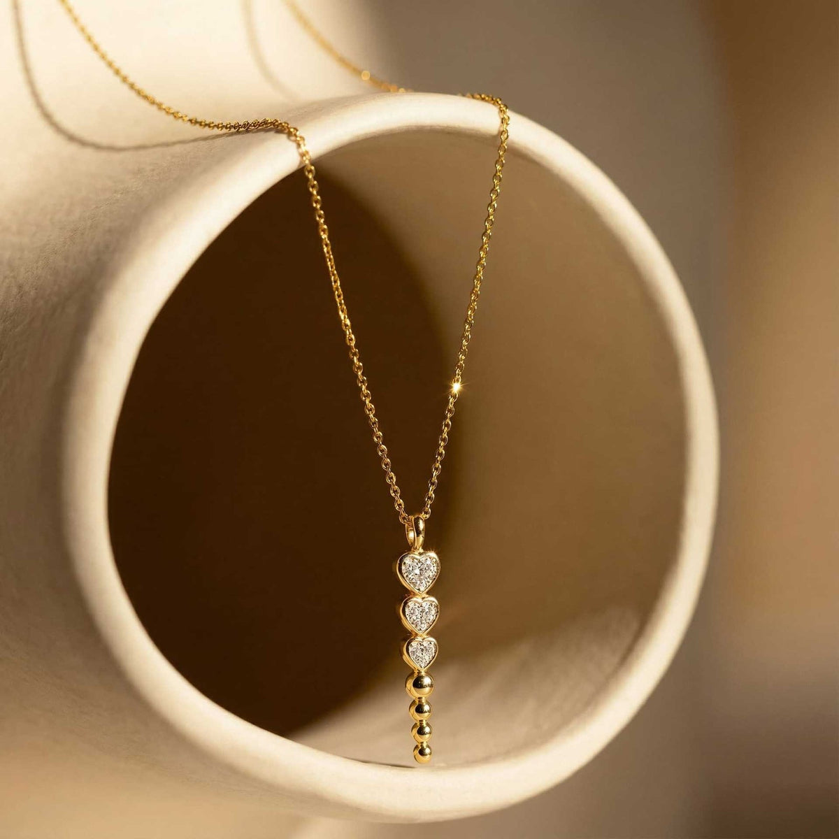 Dainty Layered Heart Y-Necklace
