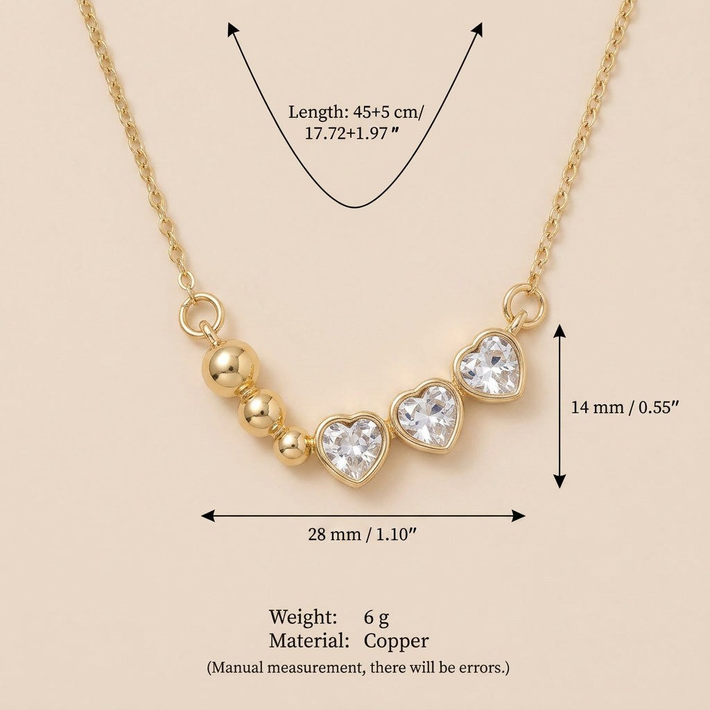 Dainty Layered Heart Y-Necklace
