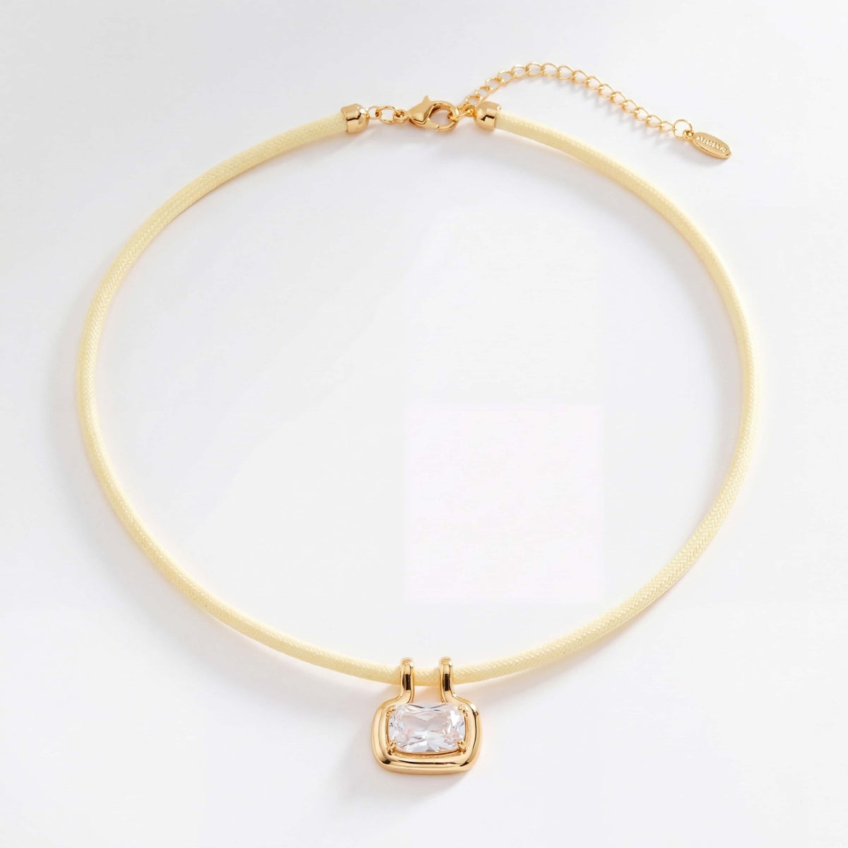 Boho Layered Square Crystal Cord Necklace