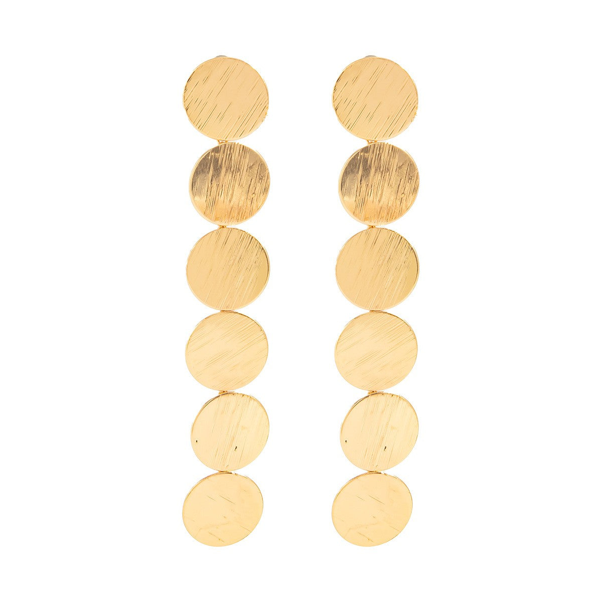 Classy Brushed Disc Necklace & Earring Set