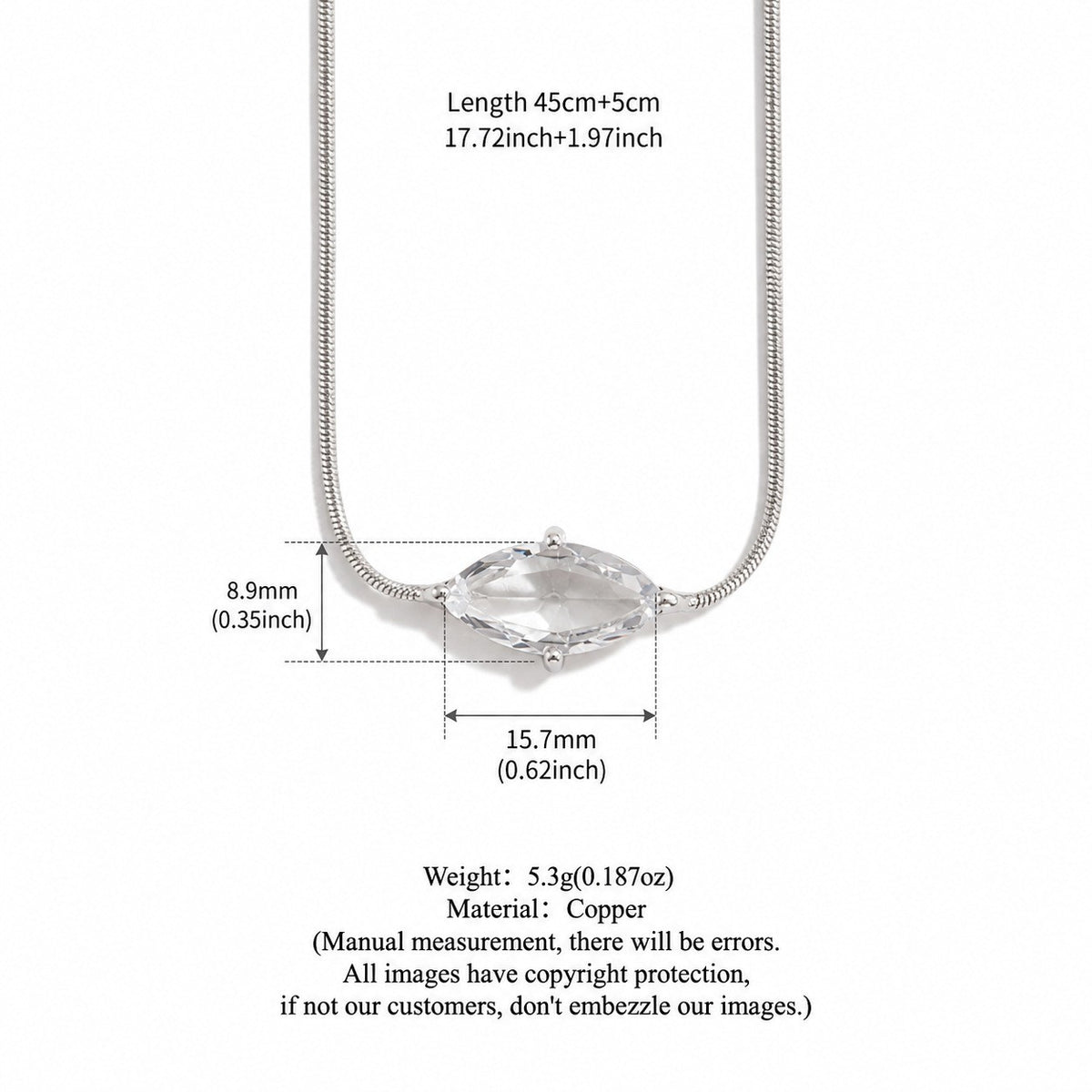 Dainty Marquise & Drop CZ Layered Necklace