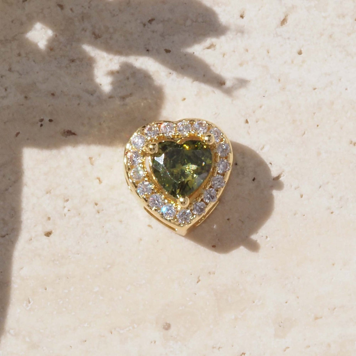 18k Dainty Heart Birthstone Initial Necklace