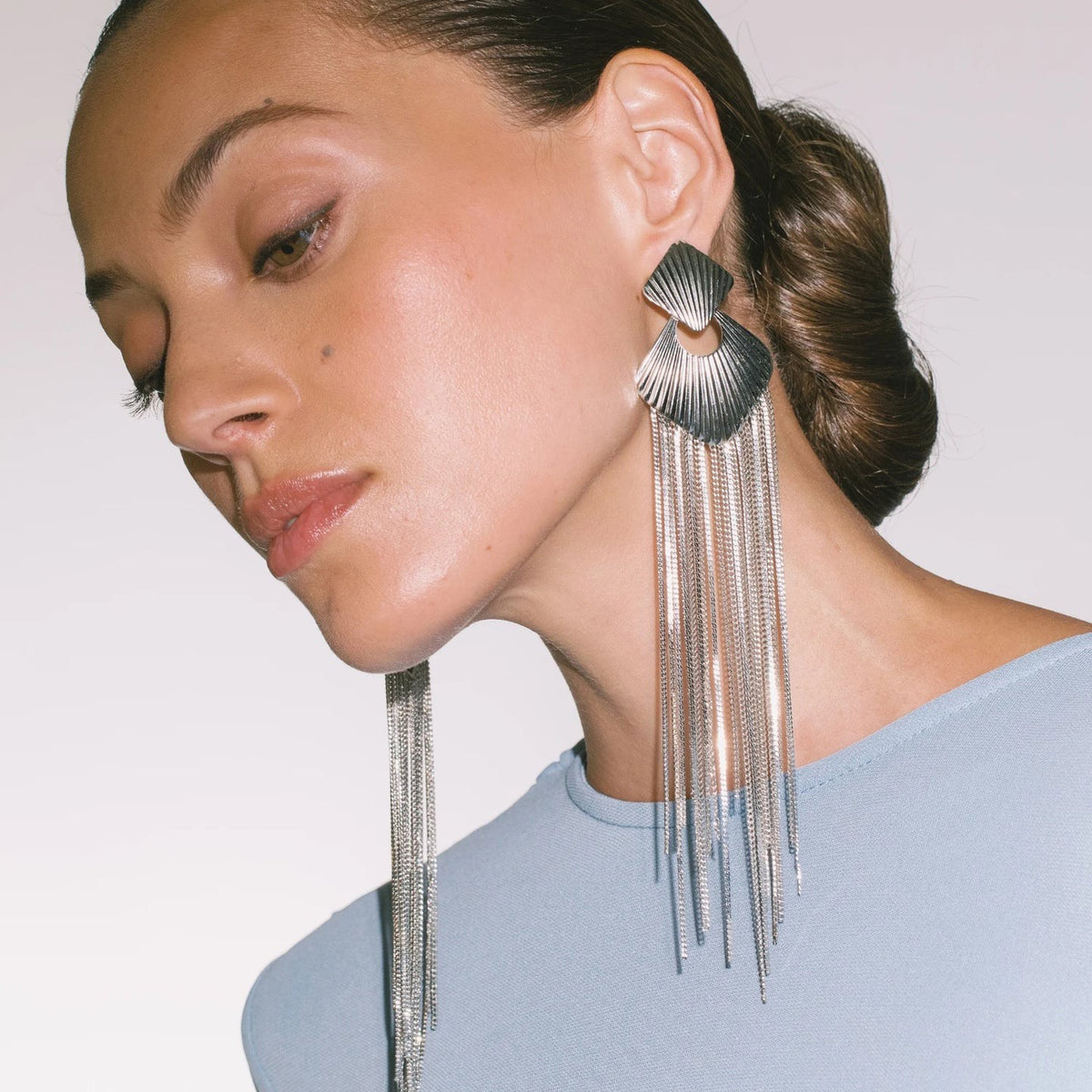 Statement Fan Fringe Tassel Earrings