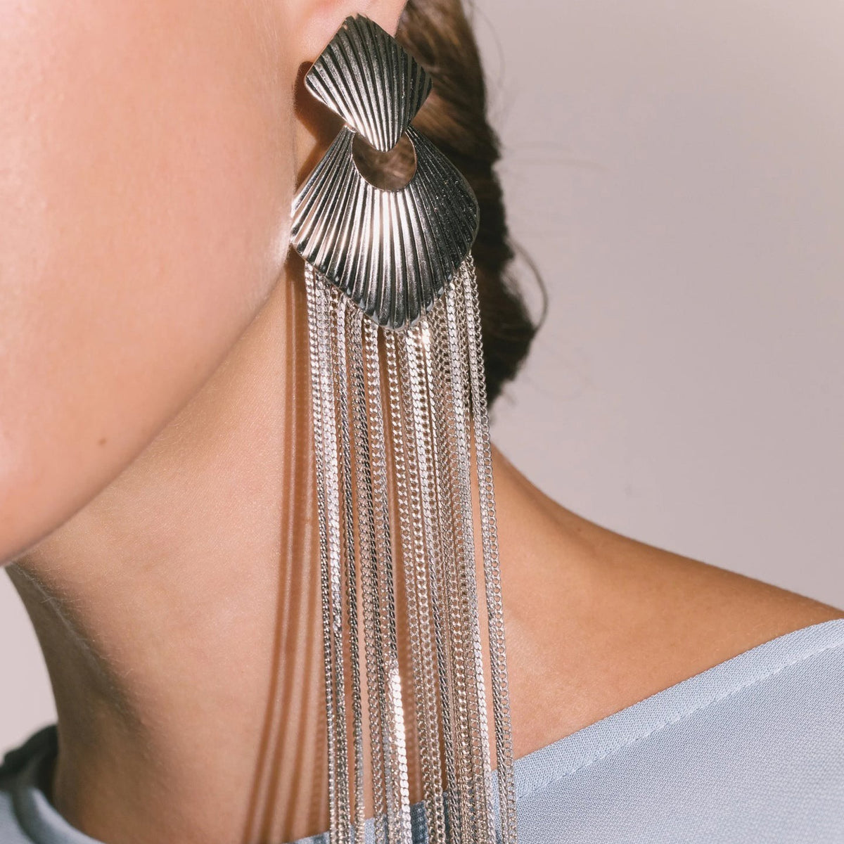 Statement Fan Fringe Tassel Earrings