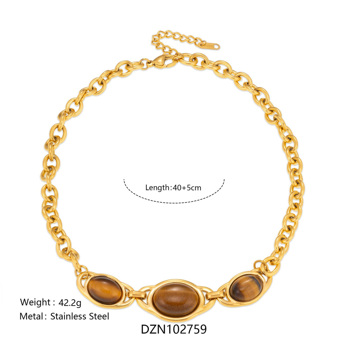 Vintage Faux Pearl Oval Link Necklace & Bracelet Set