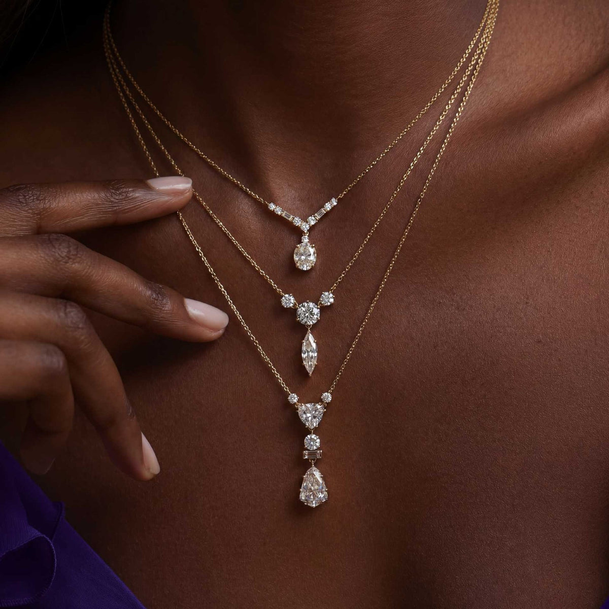 Classy Multi-Shape Zirconia Layered Necklace