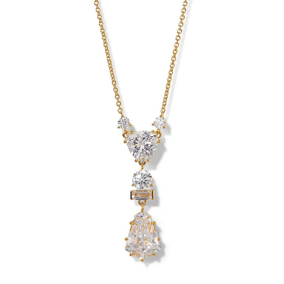 Classy Multi-Shape Zirconia Layered Necklace