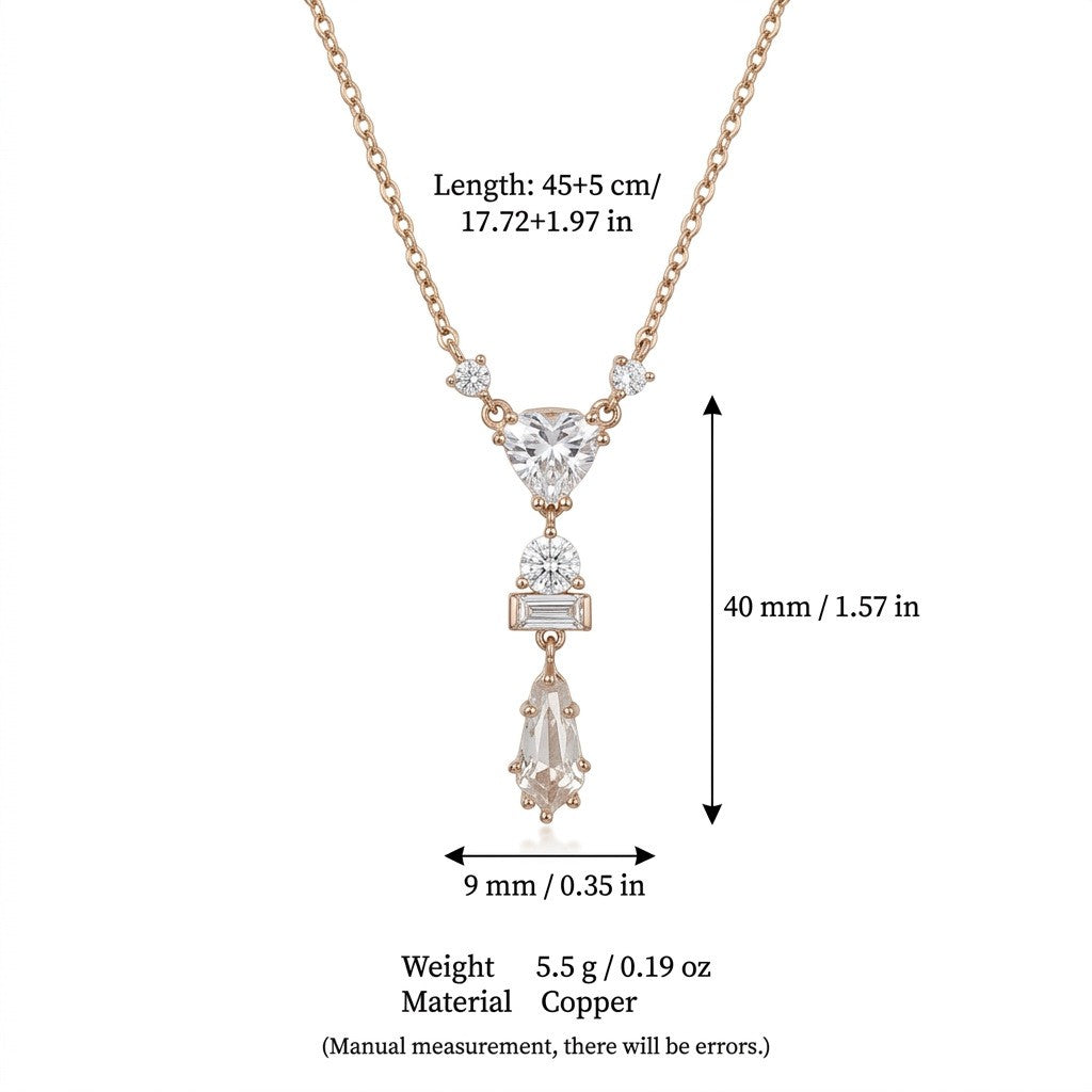 Classy Multi-Shape Zirconia Layered Necklace