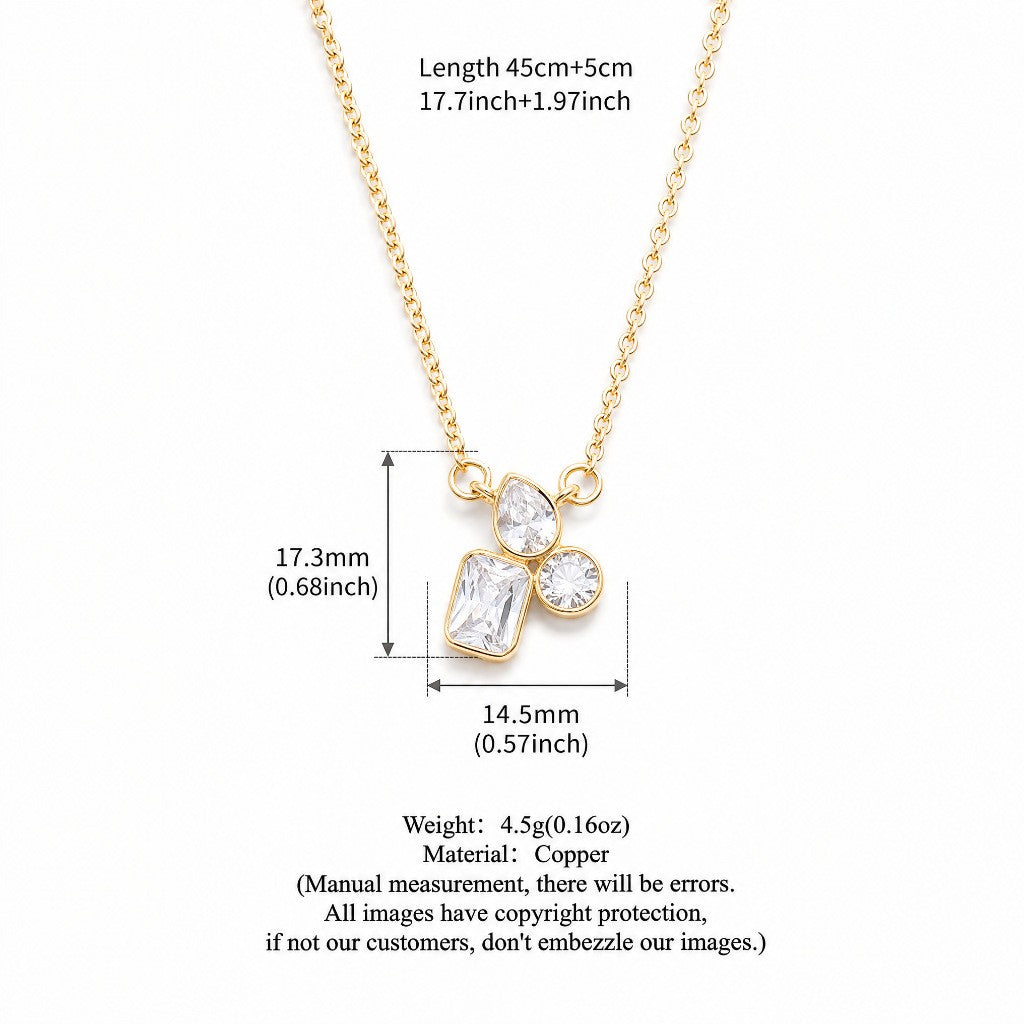 Classy Multi-Shape Zirconia Layered Necklace