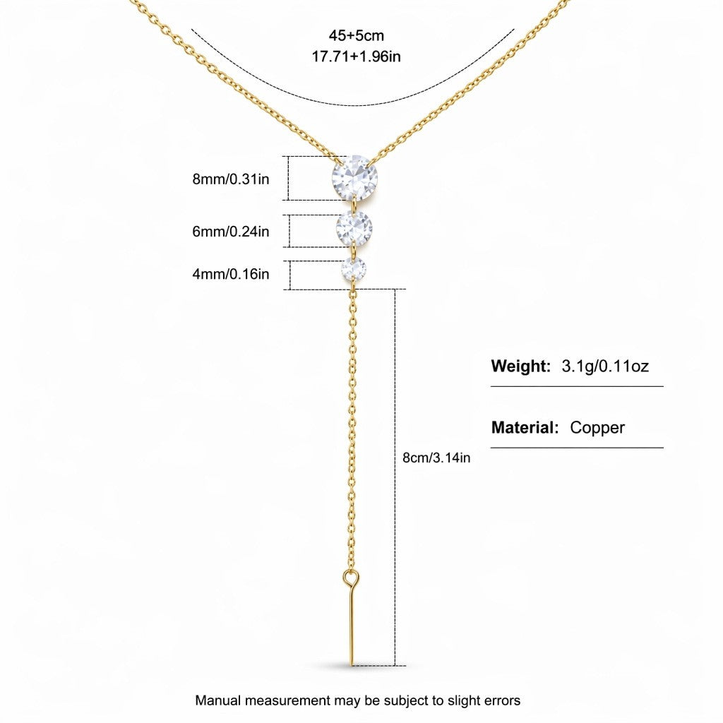 Classy Multi-Shape Zirconia Layered Necklace