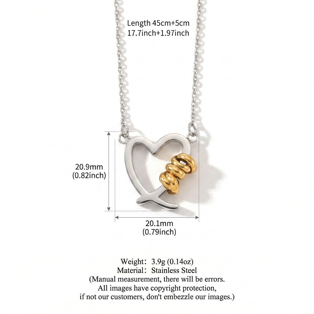 Dainty Mixed Metal Heart Layered Necklace Set