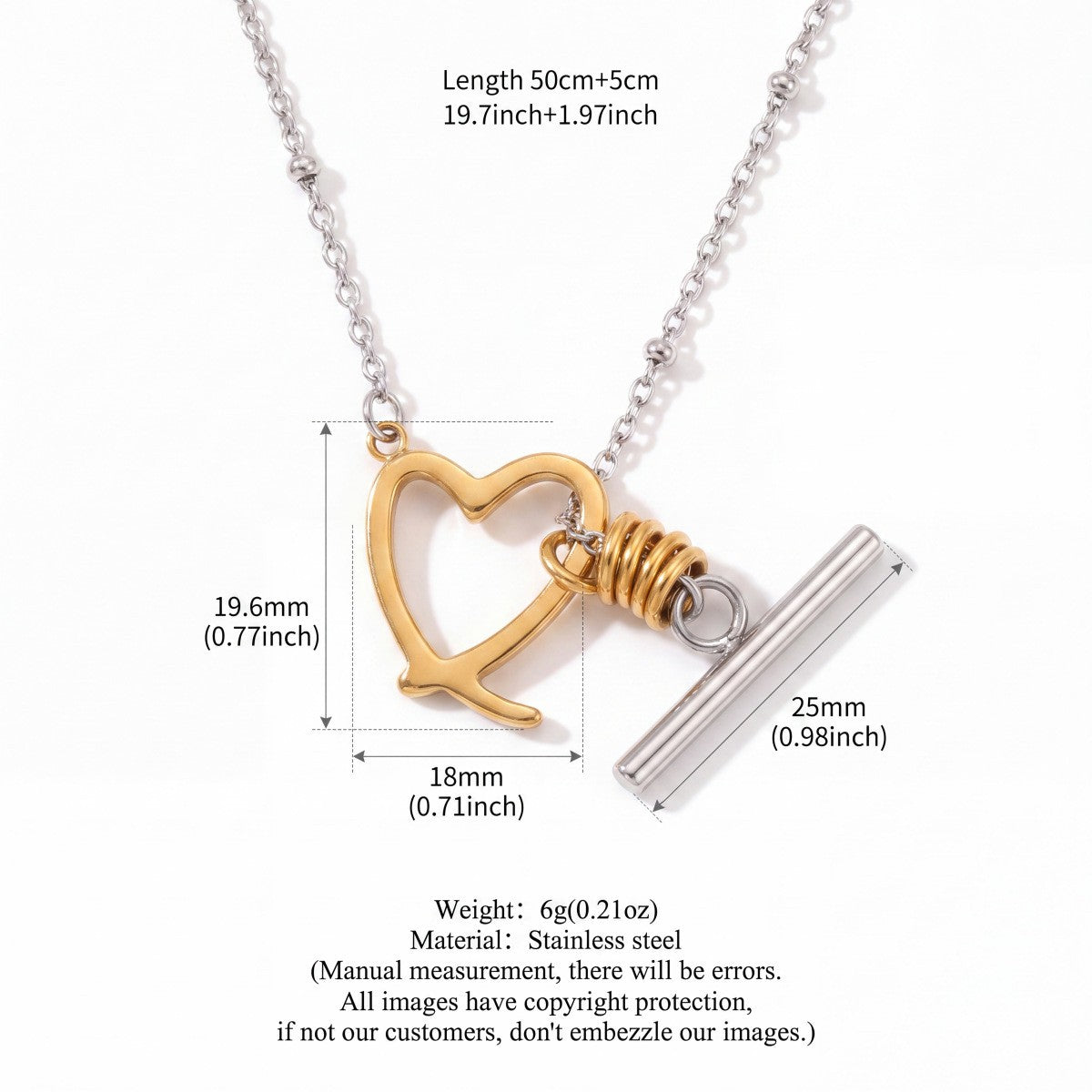Dainty Mixed Metal Heart Layered Necklace Set