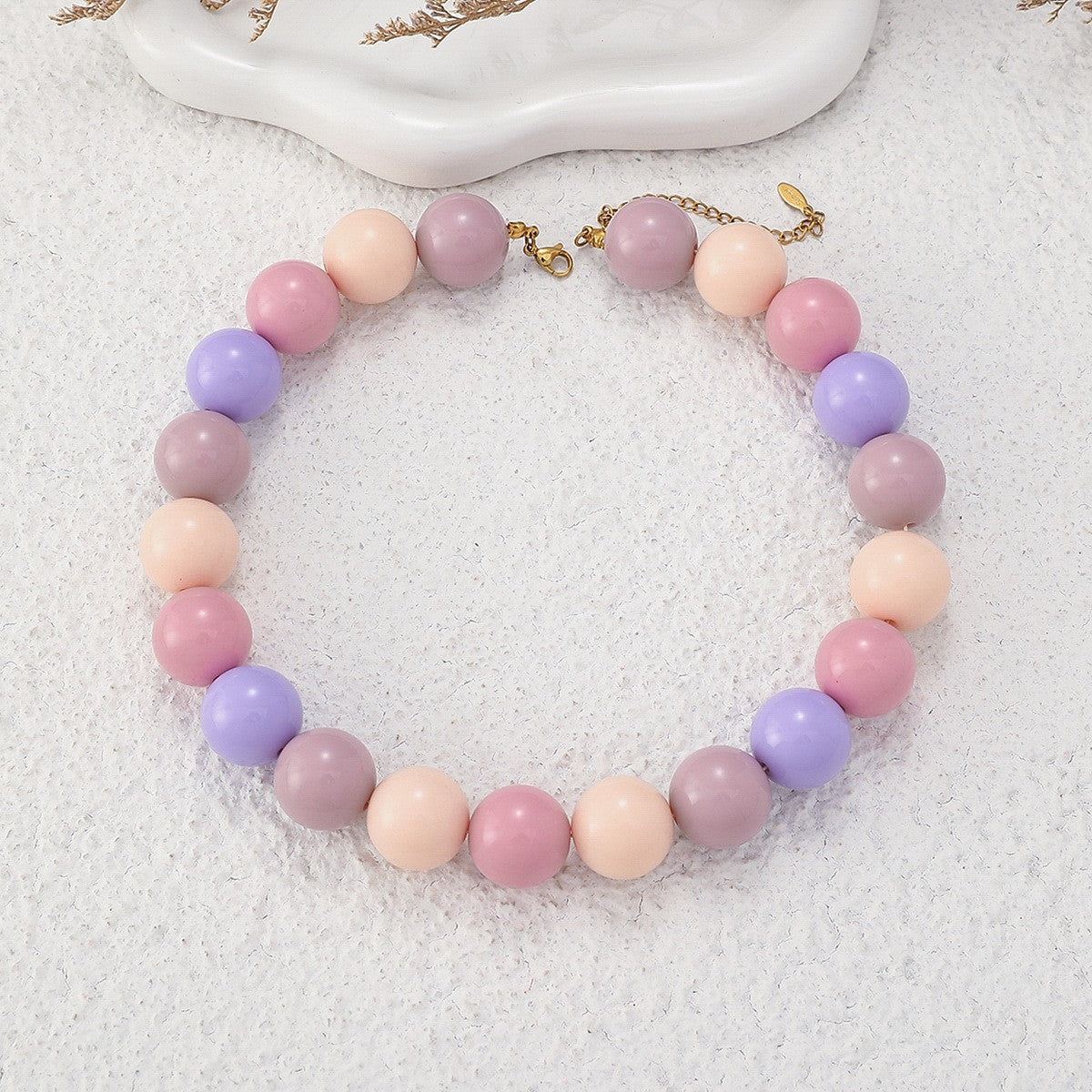 Sweet Pastel Acrylic Bead Collar Necklace