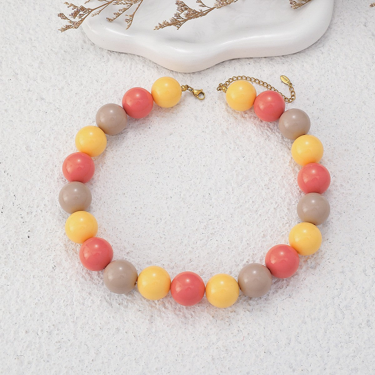 Sweet Pastel Acrylic Bead Collar Necklace