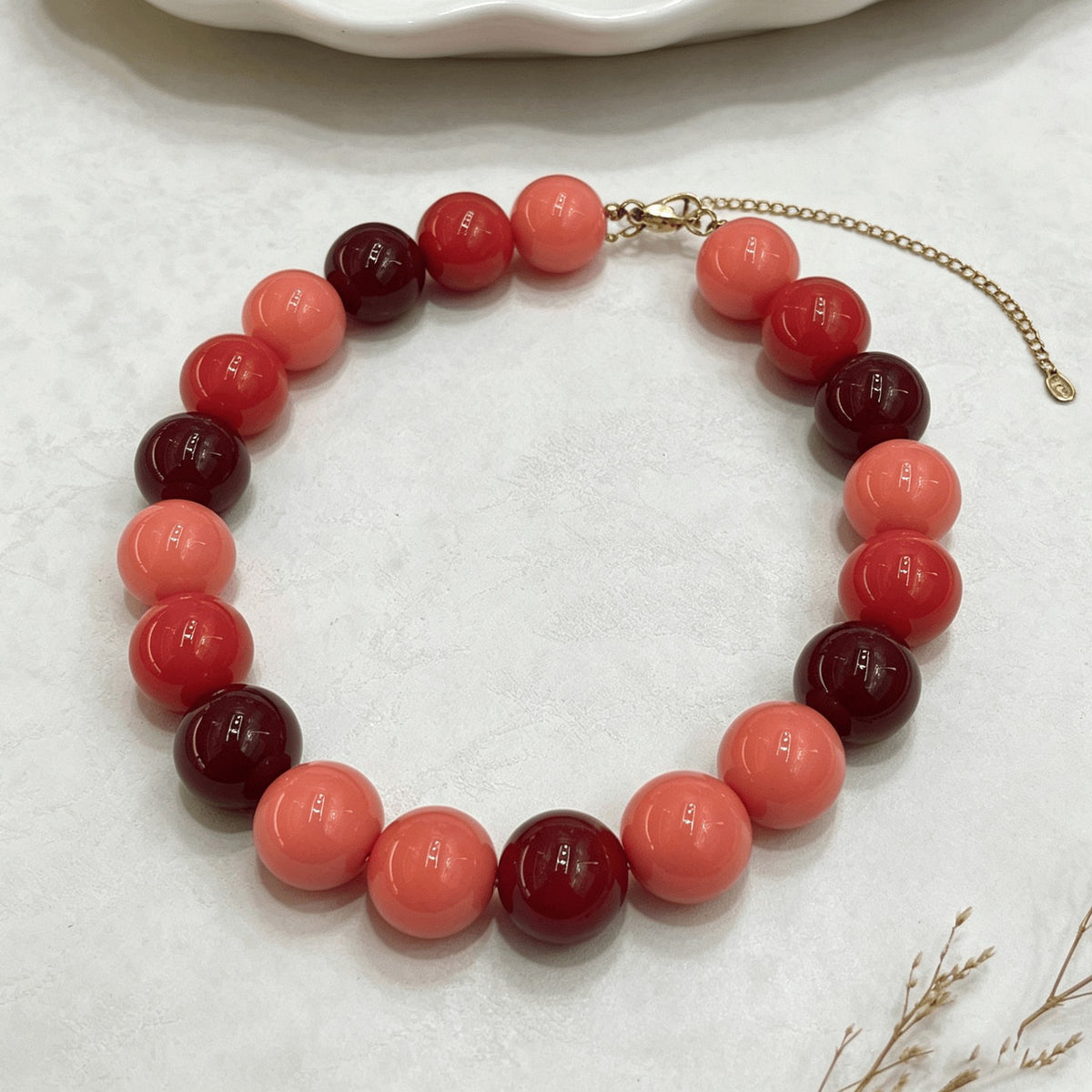 Sweet Pastel Acrylic Bead Collar Necklace