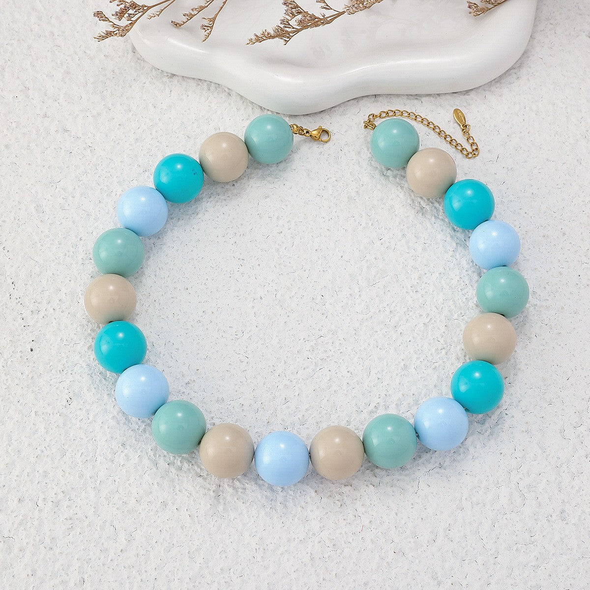 Sweet Pastel Acrylic Bead Collar Necklace