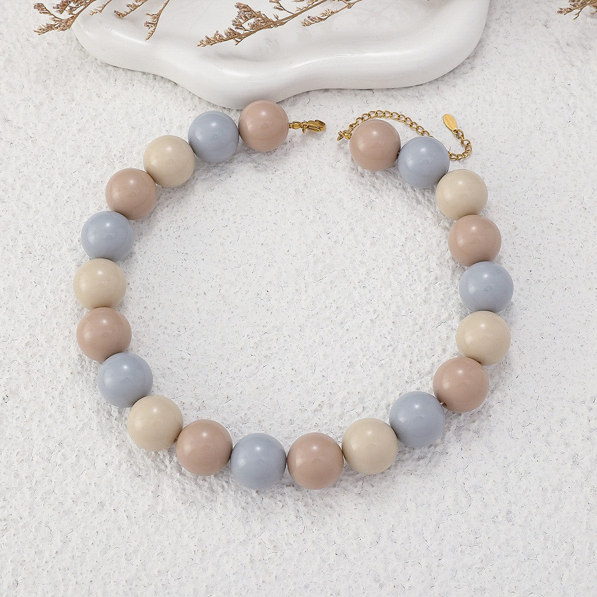 Sweet Pastel Acrylic Bead Collar Necklace