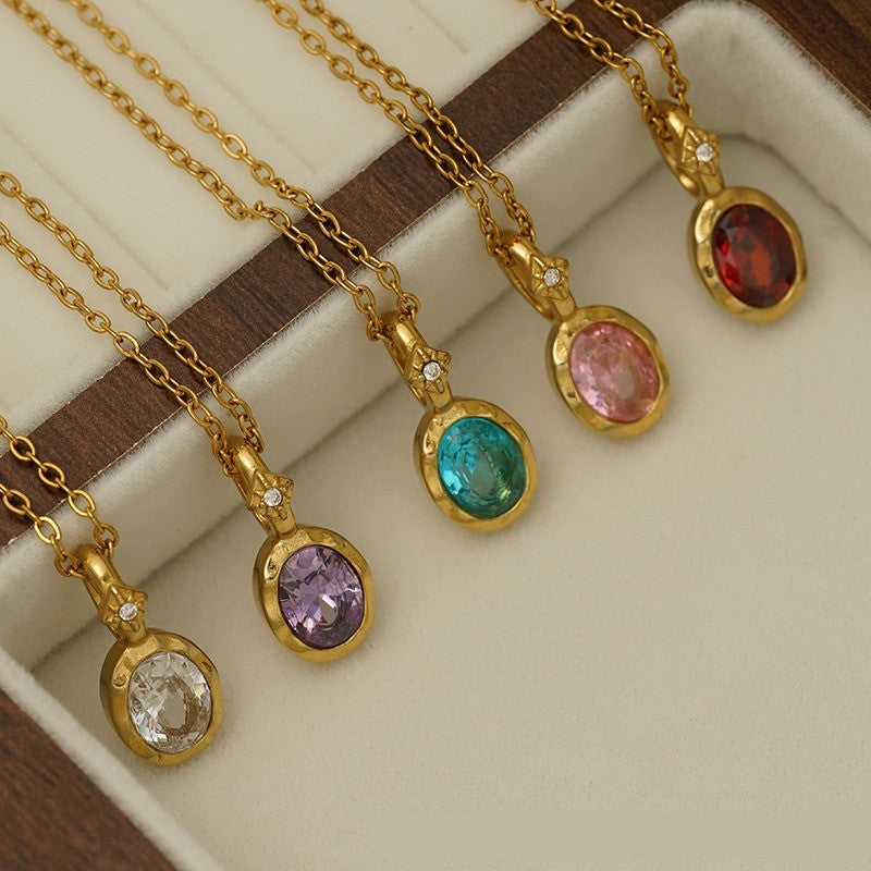 14k Dainty Multi-Gem Layered Necklace
