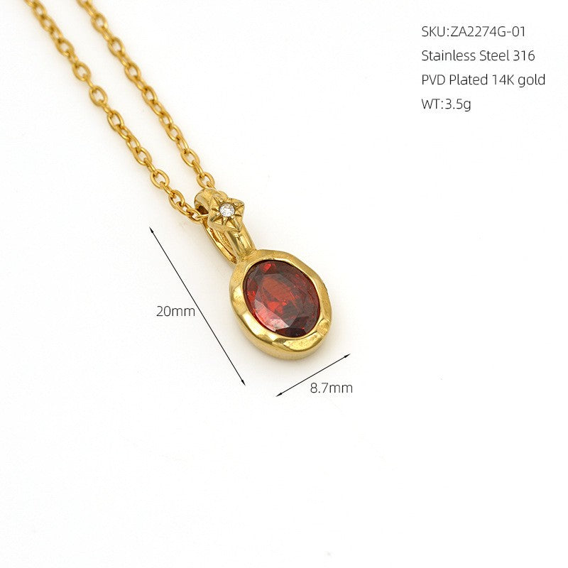 14k Dainty Multi-Gem Layered Necklace
