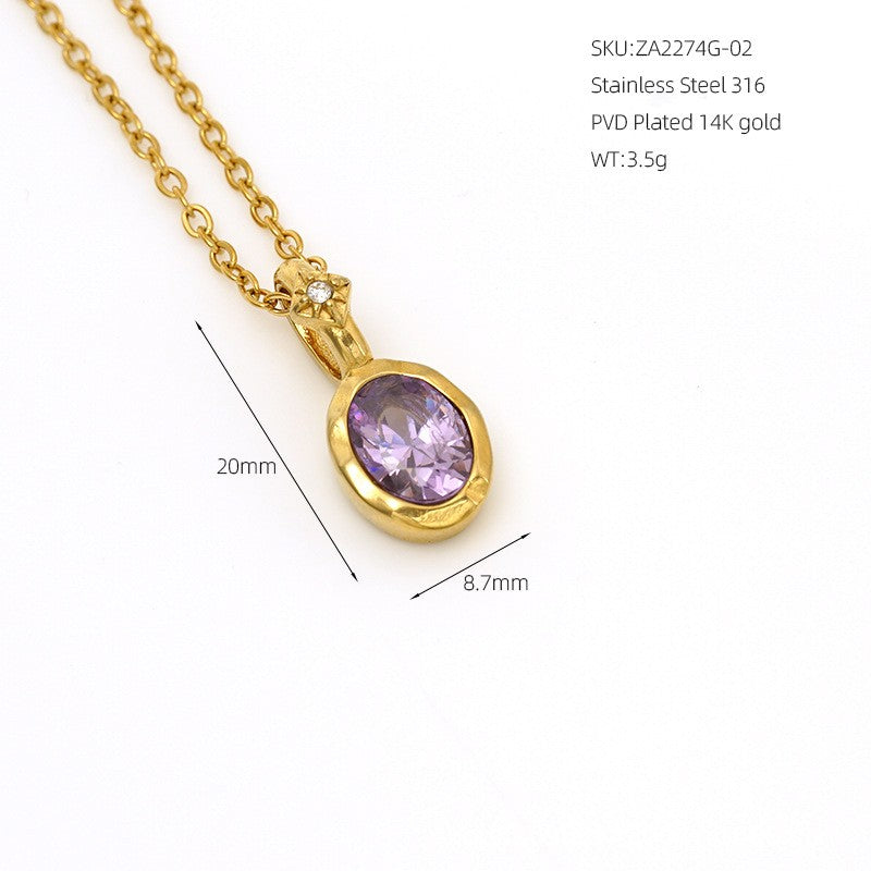 14k Dainty Multi-Gem Layered Necklace