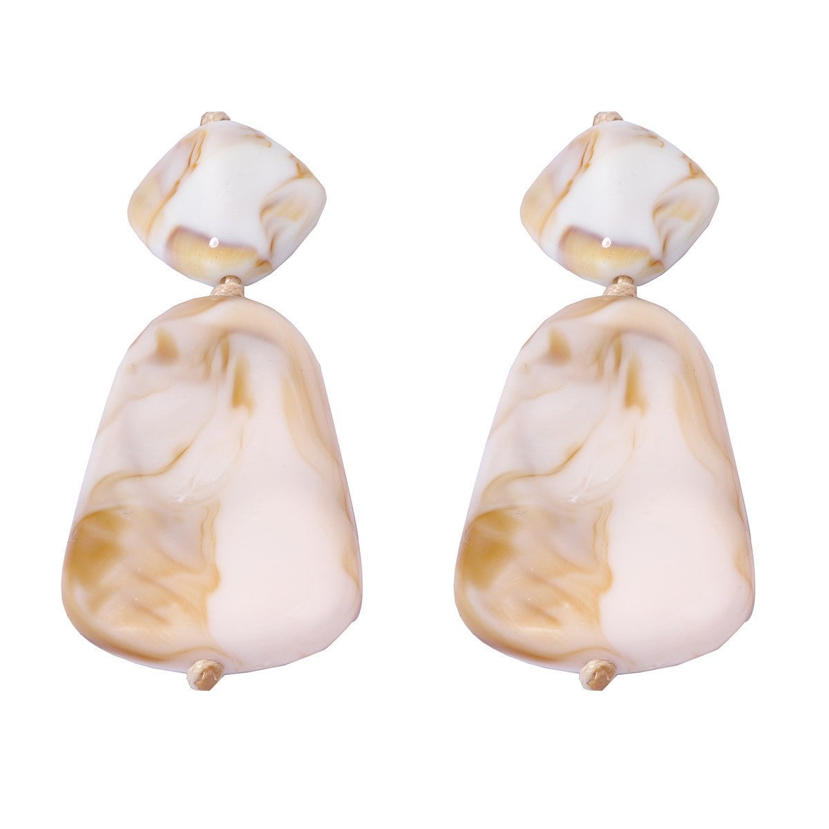 Boho Marbled Resin Necklace and Earring Set