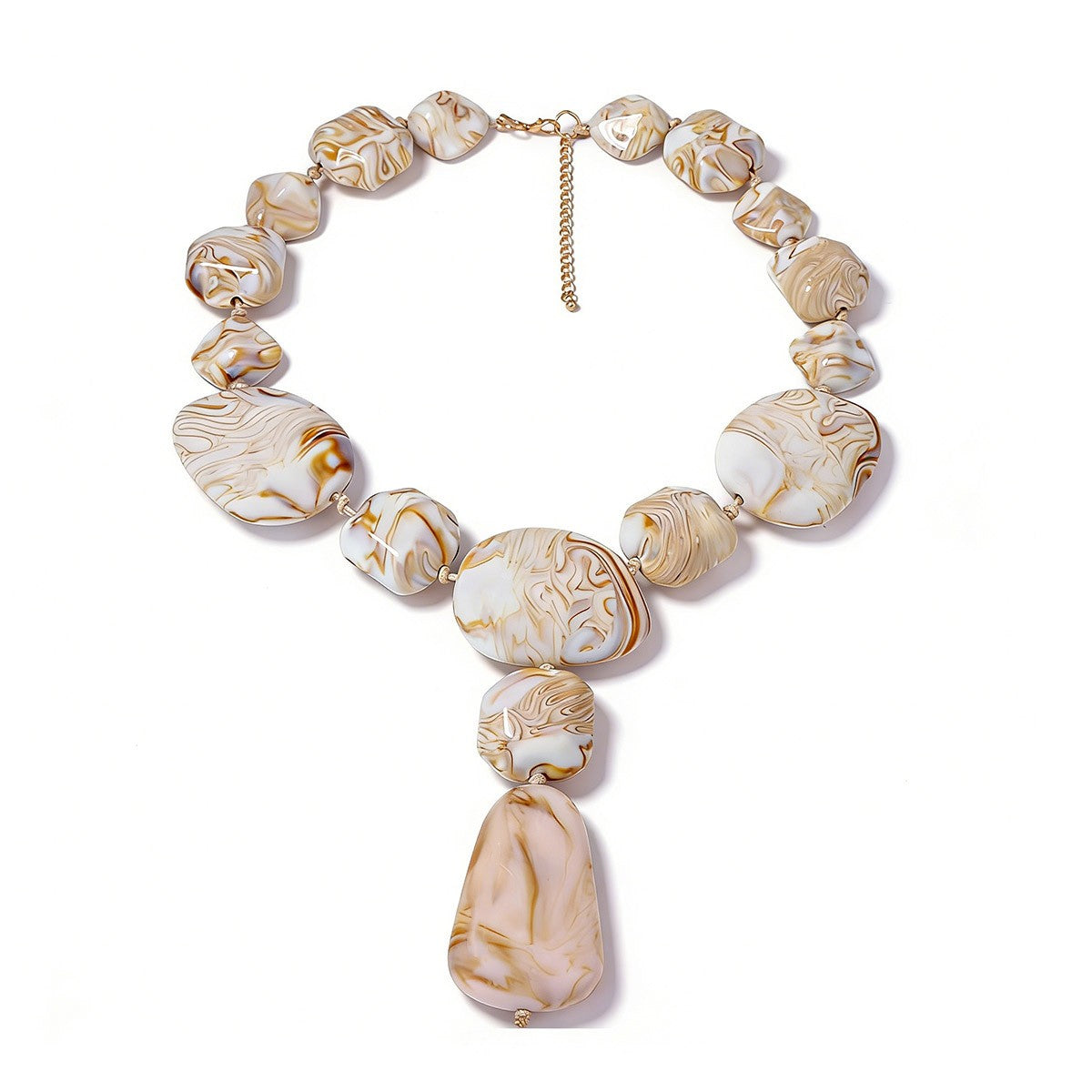 Boho Marbled Resin Necklace and Earring Set