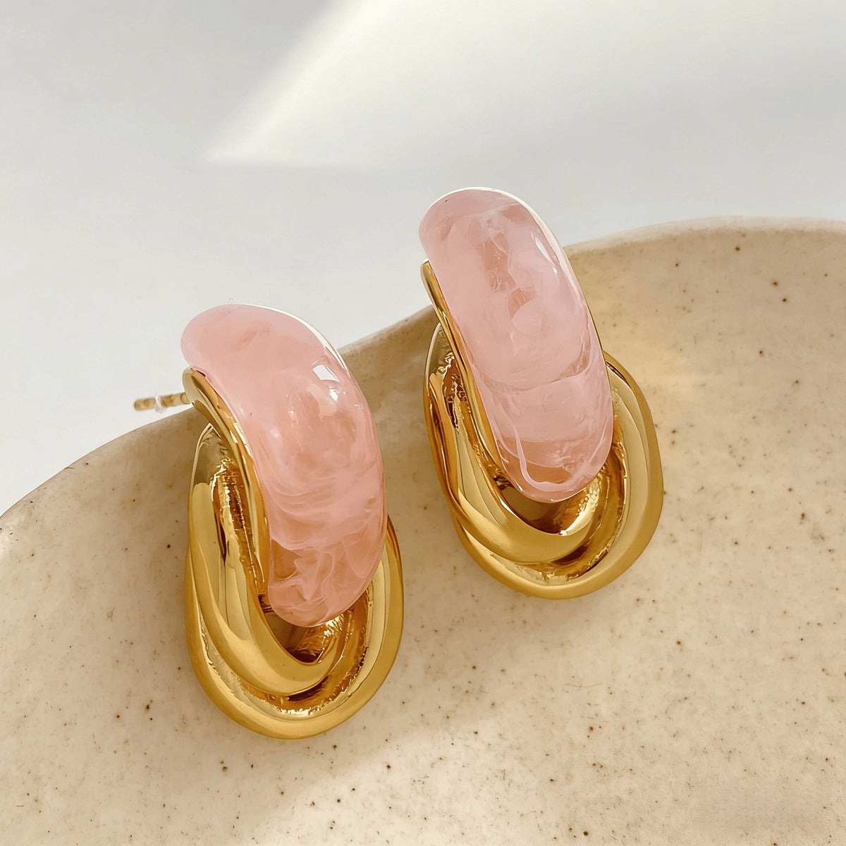 Classy Twisted Acrylic Hoop Earrings