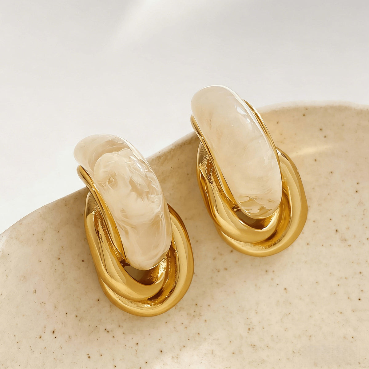 Classy Twisted Acrylic Hoop Earrings
