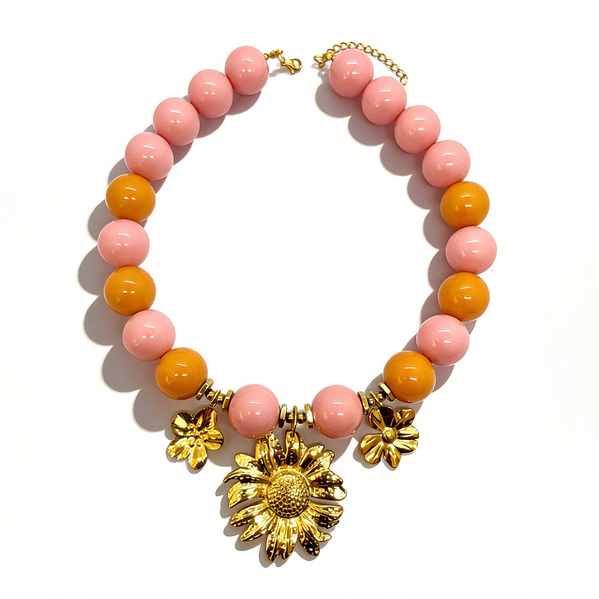 18k Boho Floral Beaded Statement Necklace