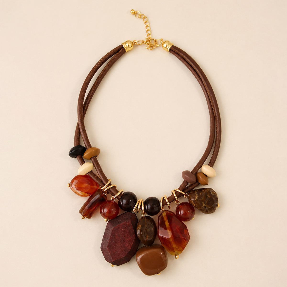 Boho Multi-Strand Resin Statement Necklace