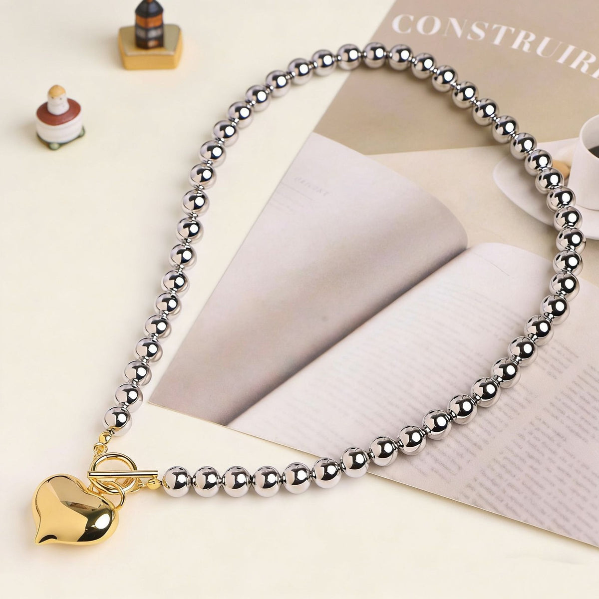 Classy Multi-Layer Beaded Heart Necklace