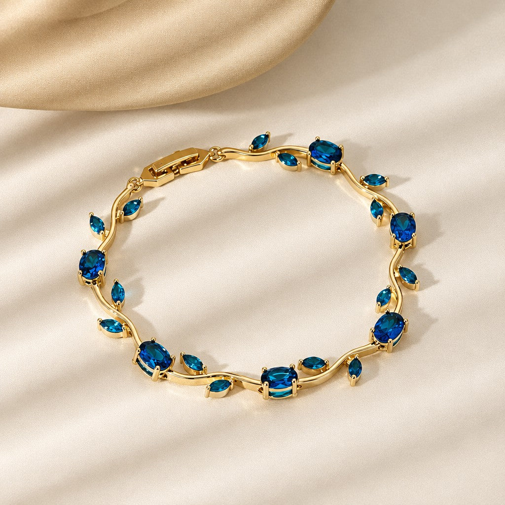 Dainty Cubic Zirconia Vine Leaf Bracelet