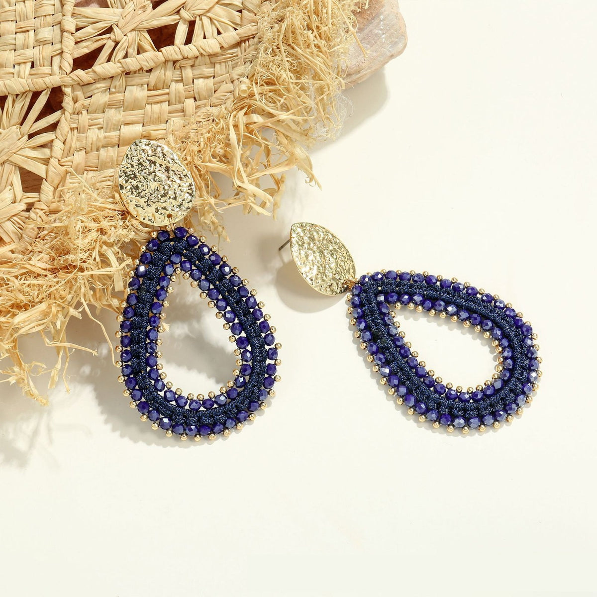 Boho Mint Beaded Teardrop Earrings